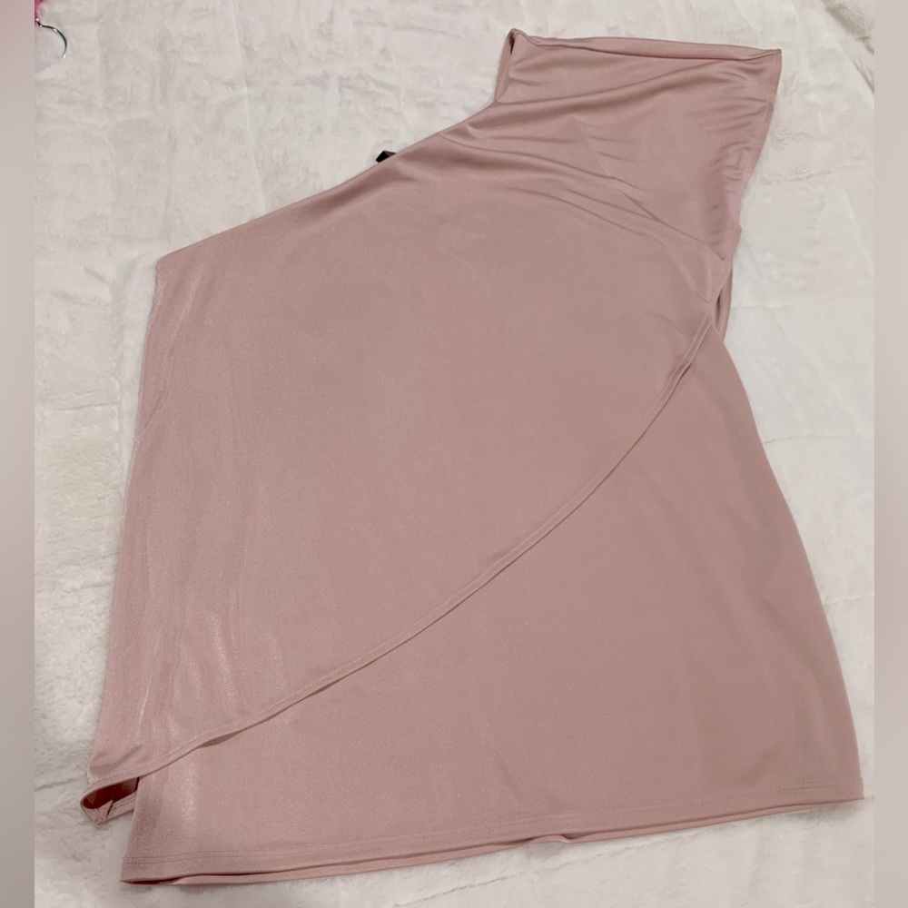 White House Black Market blush Pink off the shoulder top.